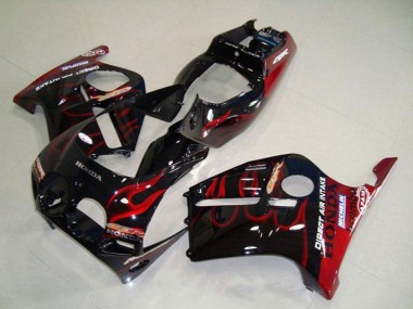 Discount 1988-1989 Glossy Black Red Flame Honda CBR250RR MC19 Motorcycle Fairings Canada