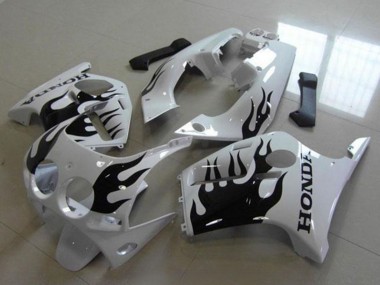 Discount 1988-1989 White Glossy Black Flame Honda CBR250RR MC19 Motorcycle Fairings Canada