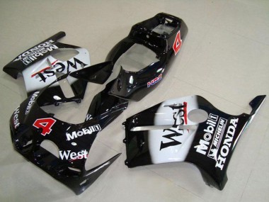 Discount 1988-1989 Glossy Black White West Mobil HRC 4 Honda CBR250RR MC19 Motorcycle Fairings Canada