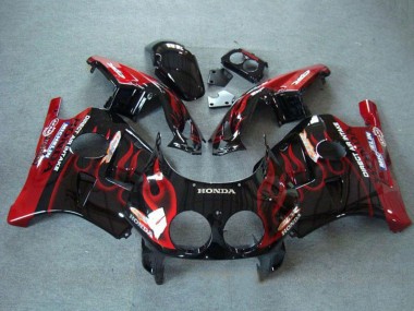 Discount 1990-1998 Glossy Black Red Flame Honda CBR250RR MC22 Motorcycle Fairings Canada