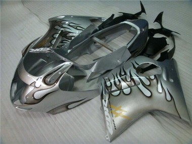 Discount 1996-2007 Silver Black Flame Honda CBR1100XX Motorcycle Fairing Canada