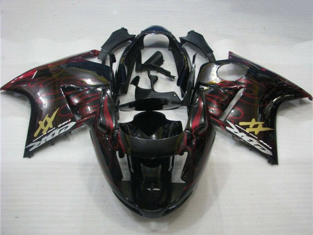 Discount 1996-2007 Glossy Black Red Flame Honda CBR1100XX Abs Motorcycle Fairings Canada