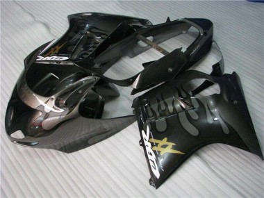 Discount 1996-2007 Glossy Black Silver Flame Honda CBR1100XX Motorcycle Fairings Canada