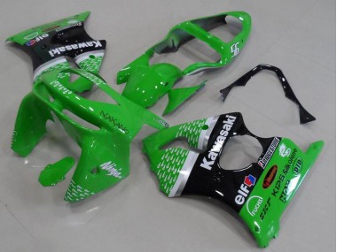 Discount 1998-1999 Green White Silver Glossy Black Kawasaki ZX6R Motorcycle Fairings Canada