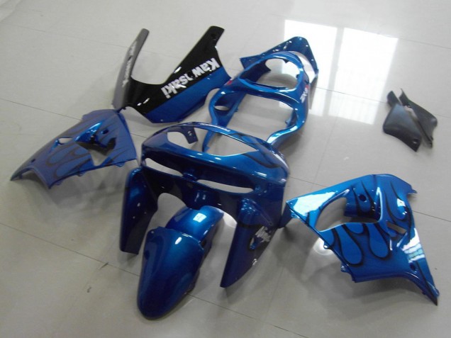 Discount 1998-1999 Blue Black Flame Kawasaki ZX9R Motorcycle Fairings Canada