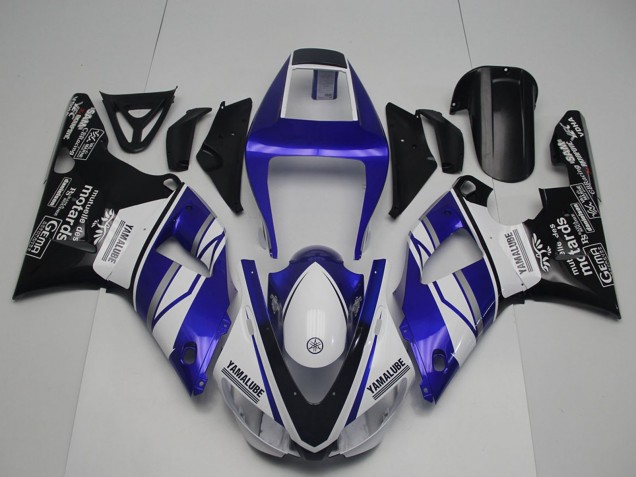 Discount 1998-1999 Blue White Glossy Black Yamalube Motards Yamaha YZF R1 Motorcycle Fairings Canada