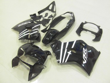 Discount 1998-2001 Glossy Black White Stripe Honda VFR 800 Motorcycle Fairings Canada