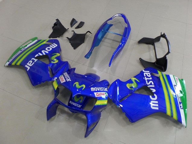 Discount 1998-2001 Blue Green White MoviStar Honda VFR 800 Motorcycle Fairings Canada