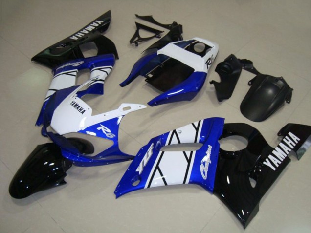 Discount 1998-2002 White Blue Glossy Black Champions Yamaha YZF R6 Motorcycle Fairings Canada