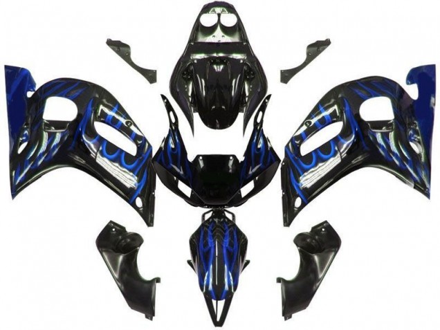 Discount 1998-2002 Glossy Black Blue Flame Yamaha YZF 600 R6 Motorcycle Fairings Canada