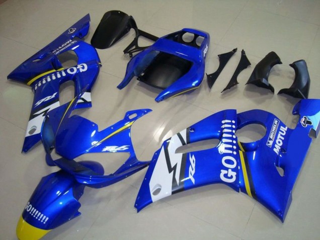 Discount 1998-2002 Blue White Yellow Go Motul Yamaha YZF R6 Motorcycle Fairings Canada