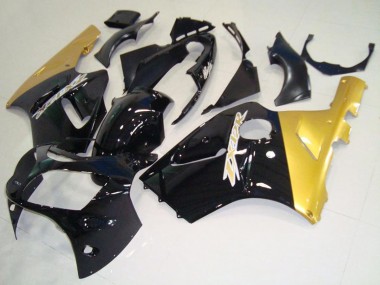 Discount 2000-2001 Glossy Black Gold Kawasaki ZX12R Motorcycle Fairings Canada