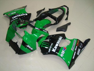 Discount 2000-2002 Green Glossy Black Monster Kawasaki ZX6R Motorcycle Fairings Canada