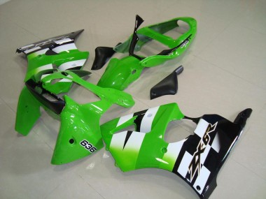 Discount 2000-2002 Green White Black 636 Kawasaki ZX6R Motorcycle Fairings Canada