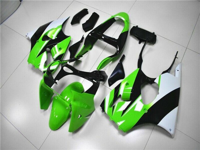 Discount 2000-2002 Green White Black Kawasaki ZX6R Motorcycle Fairing Kits Canada