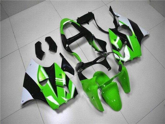 Discount 2000-2002 Green White Black Kawasaki ZX6R Motorcycle Fairing Kits Canada