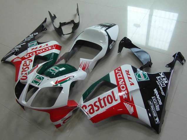 Discount 2000-2006 White Red Green Glossy Black Castrol Honda VTR1000 Motorcycle Fairing Canada