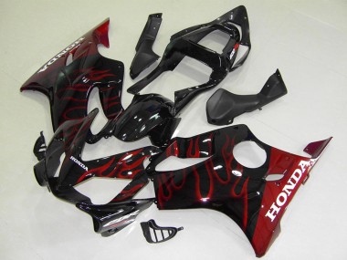 Discount 2001-2003 Glossy Black Red Flame Honda CBR600 F4i Motorcycle Fairings Canada