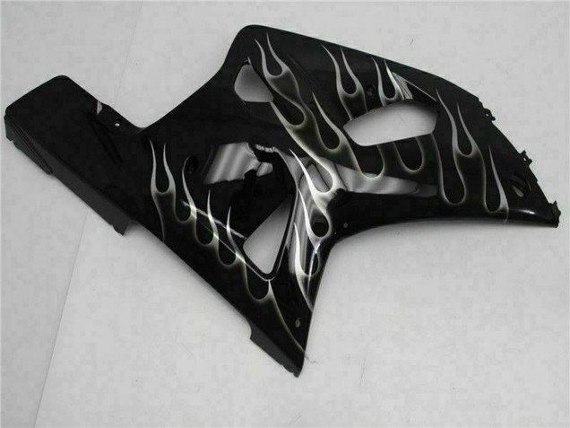 Discount 2001-2003 Glossy Black Silver Flame Suzuki GSXR 600/750 Motorcycle Fairings Canada