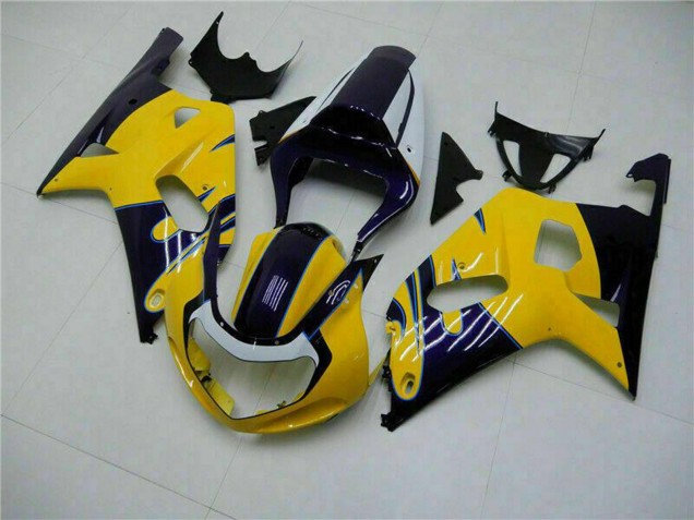Discount 2001-2003 Yellow Dark Blue Glossy Black Suzuki GSXR 600/750 Motorcycle Fairings Canada