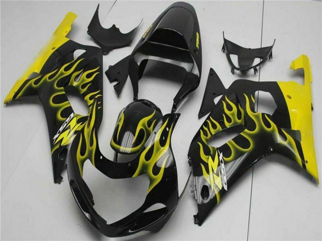 Discount 2001-2003 Glossy Black Yellow Flame Suzuki GSXR 600/750 Motorcycle Fairings Canada