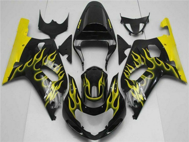 Discount 2001-2003 Glossy Black Yellow Flame Suzuki GSXR 600/750 Motorcycle Fairings Canada