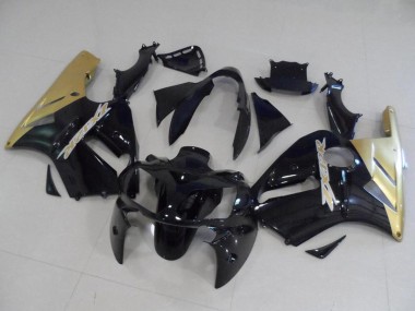 Discount 2002-2006 Glossy Black Gold Kawasaki ZX12R Motorcycle Fairing Kits Canada