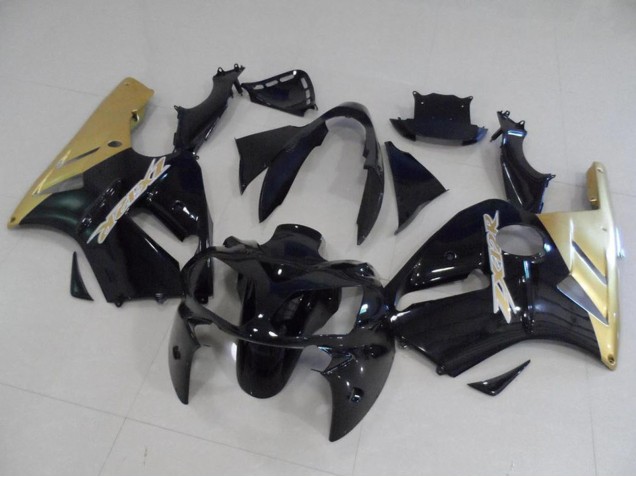 Discount 2002-2006 Glossy Black Gold Kawasaki ZX12R Motorcycle Fairing Kits Canada