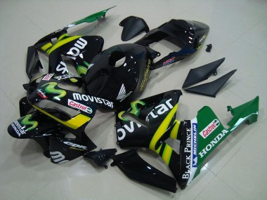 Discount 2003-2004 Glossy Black Yellow Green MoviStar Honda CBR600RR Motorcycle Fairings Canada