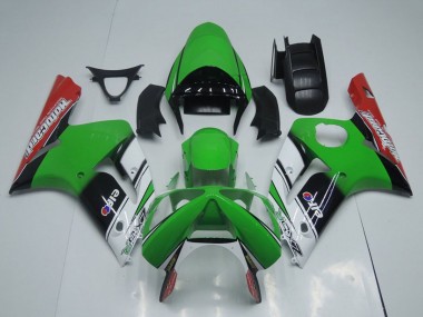 Discount 2003-2004 Green White Black Red Motocard Kawasaki ZX6R Motorcycle Fairings Canada