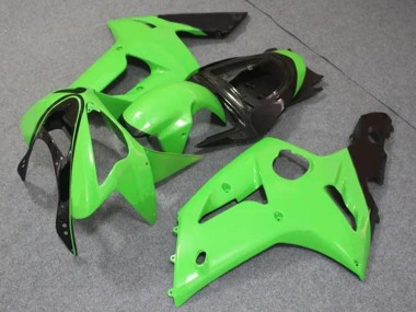 Discount 2003-2004 Light Green Glossy Black Kawasaki ZX6R Motorcycle Fairings Canada