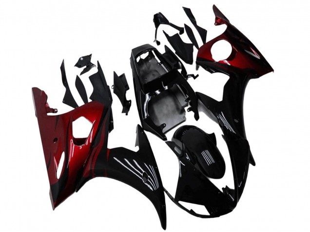 Discount 2003-2004 Glossy Black Red Yamaha YZF R6 Motorcycle Fairing Kits Canada