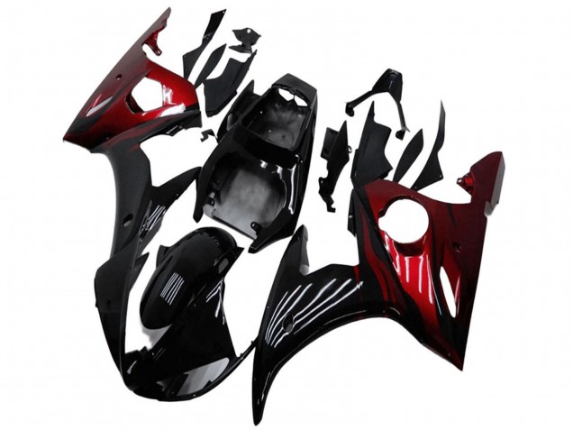 Discount 2003-2004 Glossy Black Red Yamaha YZF R6 Motorcycle Fairing Kits Canada