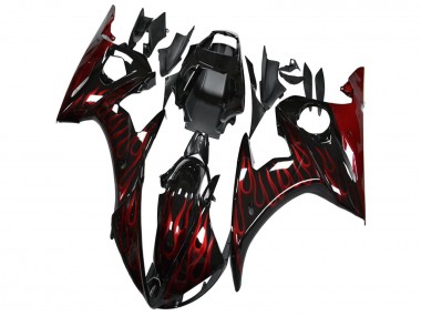 Discount 2003-2004 Glossy Black Red Flame Yamaha YZF R6 Motorcycle Fairing Canada