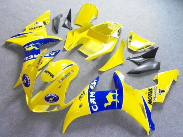 Discount 2003-2004 Yellow Blue Camel Motul Yamaha YZF R6 Motorcycle Fairings Canada