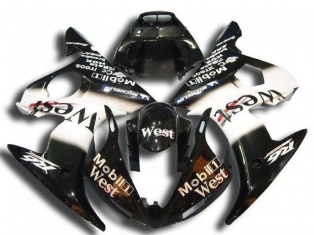Discount 2003-2004 Glossy Black White Mobil West Michelin Yamaha YZF R6 Motorcycle Fairings Canada