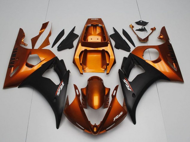 Discount 2003-2004 Orange Matte Black Yamaha YZF R6 Motorcycle Fairings Canada