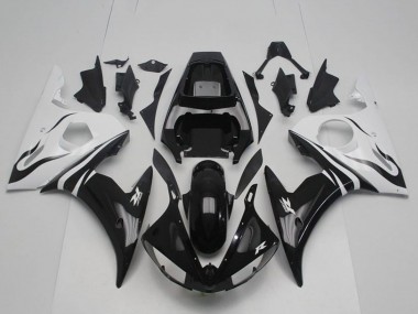Discount 2003-2004 White Glossy Black Yamaha YZF R6 Bike Fairings Canada