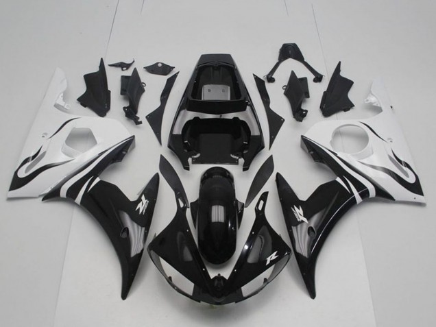 Discount 2003-2004 White Glossy Black Yamaha YZF R6 Bike Fairings Canada