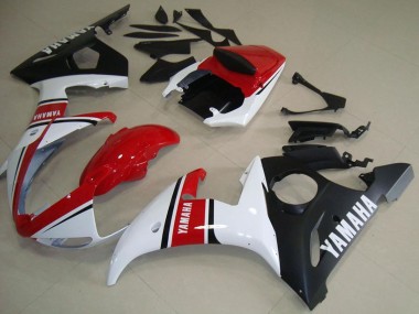 Discount 2003-2004 White Red Matte Black Yamaha YZF R6 Motorcycle Fairings Canada