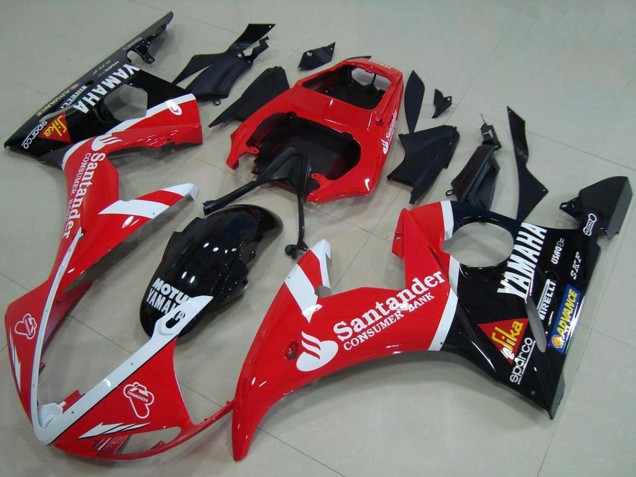 Discount 2003-2004 Red White Glossy Black Santander Motul Yamaha YZF R6 Motorcycle Fairings Canada