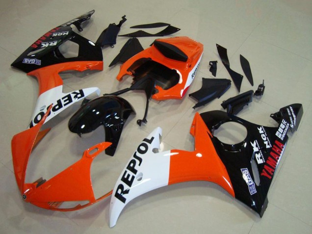 Discount 2003-2004 Orange White Glossy Black Repsol Yamaha YZF R6 Motorcycle Fairings Canada