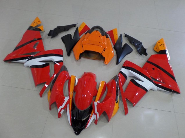 Discount 2004-2005 Orange Black and White Kawasaki ZX10R Motorcycle Fairings Canada