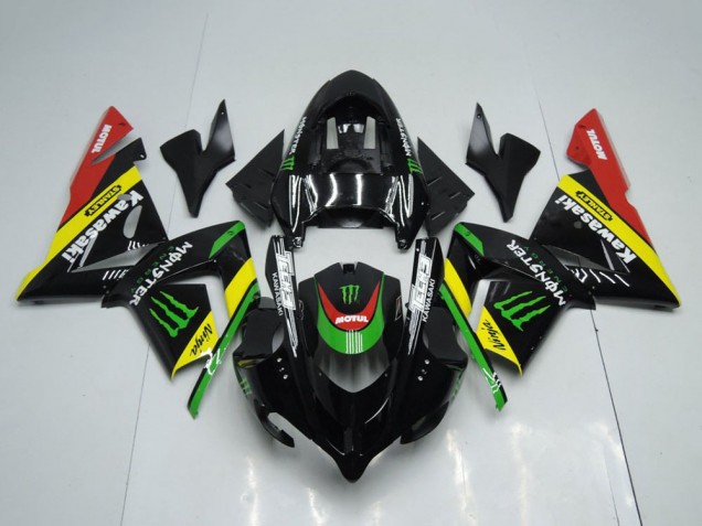 Discount 2004-2005 Glossy Black Red Yellow Green Monster Kawasaki ZX10R Motorcycle Fairings Canada