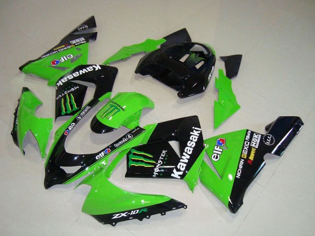 Discount 2004-2005 Green Black Monster Elf Kawasaki ZX10R Motorcycle Fairings Canada