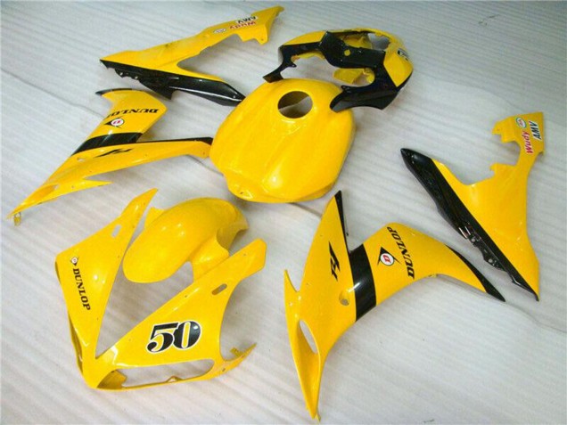 Discount 2004-2006 Yellow Glossy Black Dunlop 50 Yamaha YZF R1 Motorcycle Fairings Canada