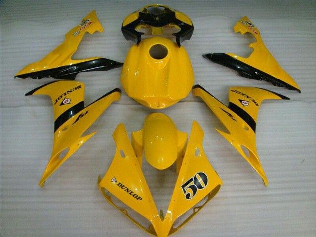 Discount 2004-2006 Yellow Glossy Black Dunlop 50 Yamaha YZF R1 Motorcycle Fairings Canada