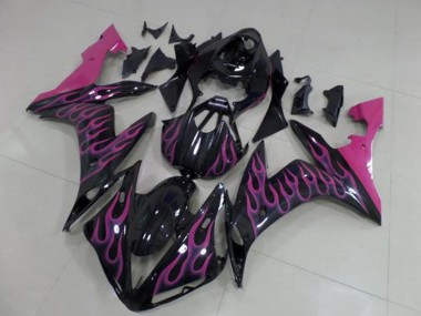 Discount 2004-2006 Glossy Black Pink Flame Yamaha YZF R1 Motorcycle Fairings Canada