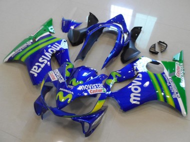 Discount 2004-2007 Blue Green MoviStar Castrol Honda CBR600 F4i Motorcycle Fairings Canada