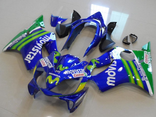 Discount 2004-2007 Blue Green MoviStar Castrol Honda CBR600 F4i Motorcycle Fairings Canada